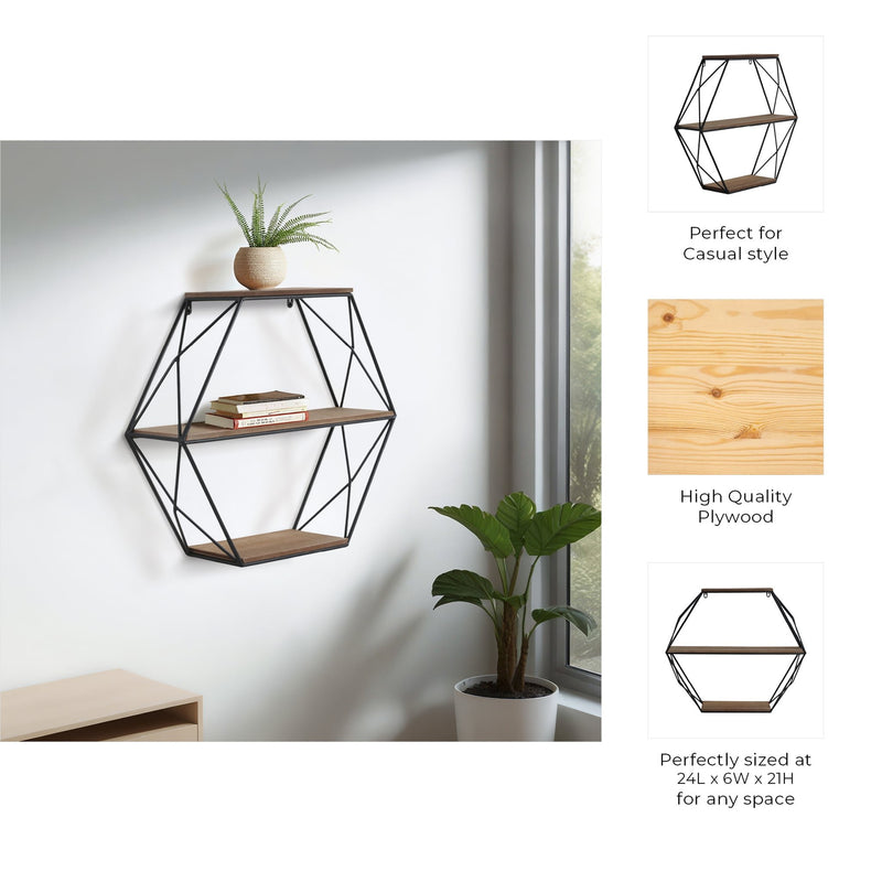 metal-wood-3-tier-hexagon-wall-shelf-brown-black-8
