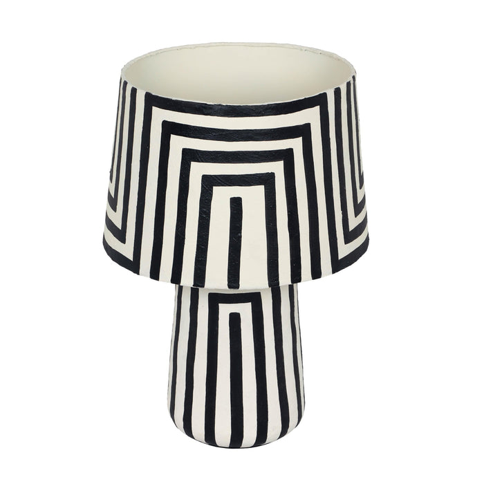 minori-black-striped-papier-mache-table-lamp-3