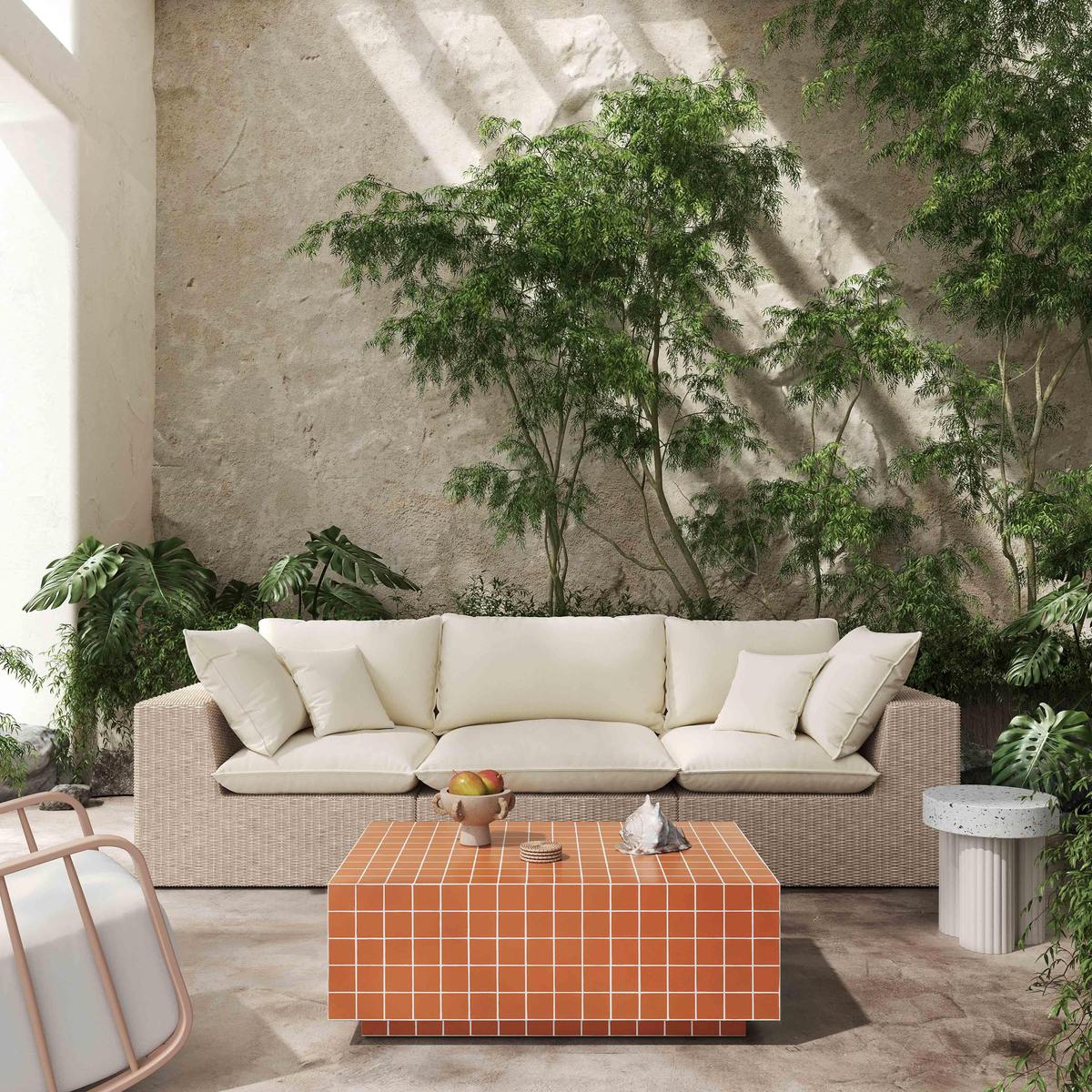 Mixie Brick Orange Tile Indoor / Outdoor Coffee Table — Furniture City