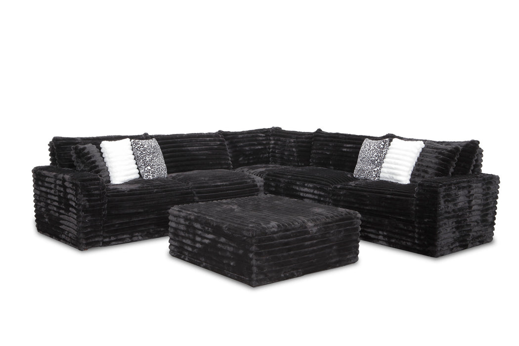 3 Pc Sectional Corduroy Fabric