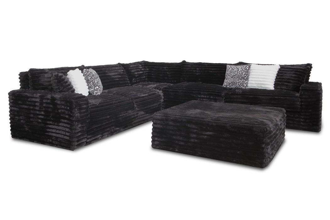 3 Pc Sectional Corduroy Fabric