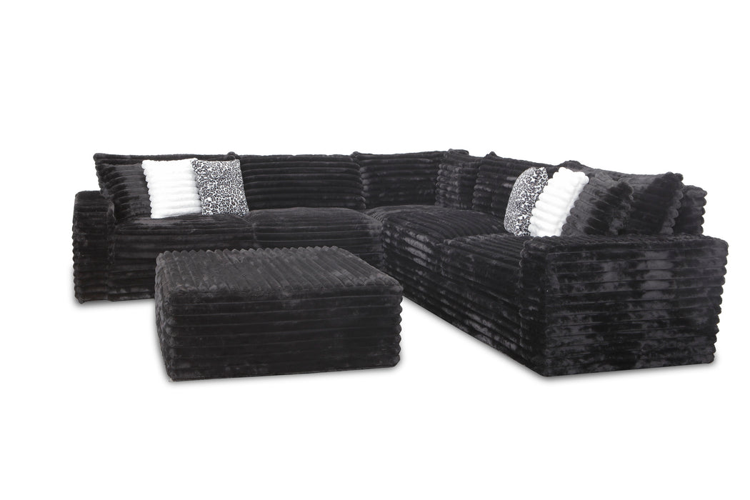 3 Pc Sectional Corduroy Fabric