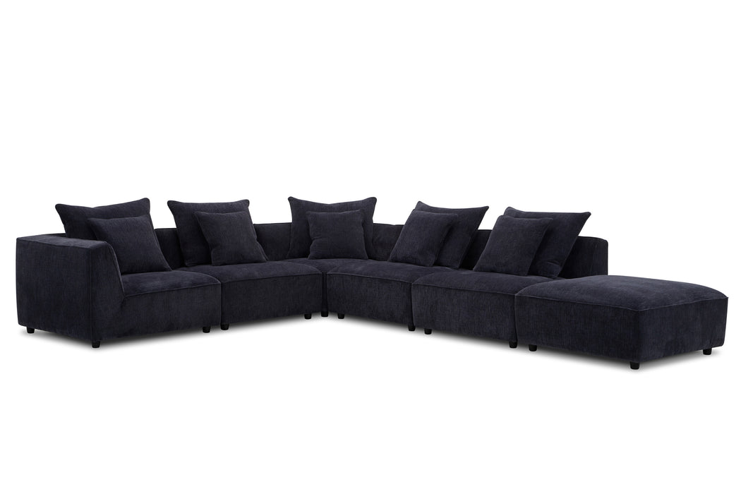 Parker Living Recess - Reptile Blue 6 Piece Modular Sectional