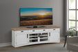 Parker House Americana Modern - Cotton 92 In. TV Console with Hutch and LED Lights