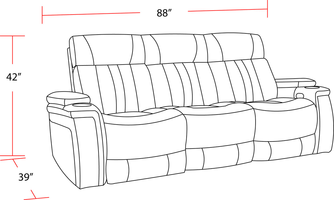 Parker Living Royce - Fantom Ivory Power Reclining Sofa with Drop Down Console