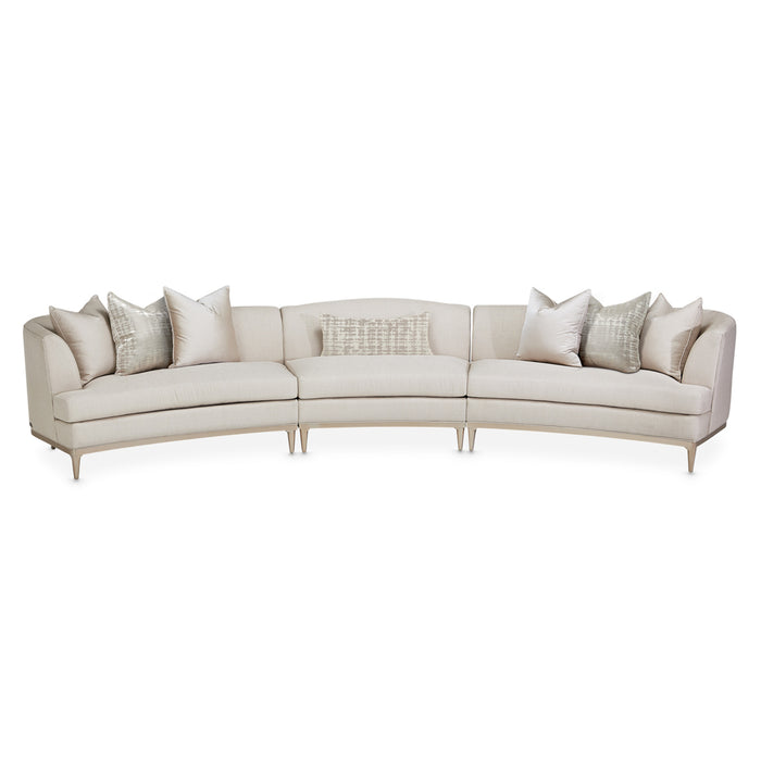 AICO Malibu Crest 3-Piece Sofa Sectional in Pearl Chardonnay image