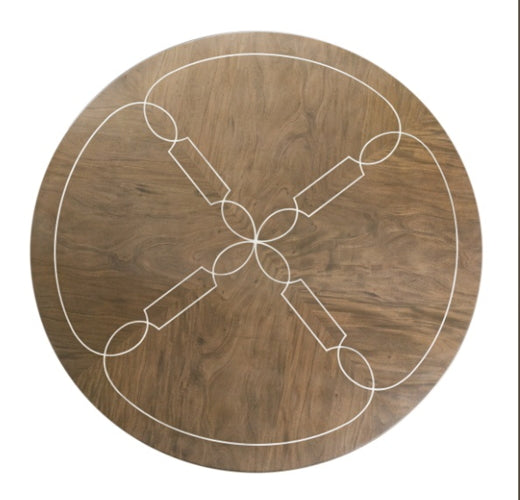 AICO Villa Cherie Round Dining Table in Hazelnut