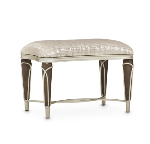 AICO Villa Cherie Ottoman in Hazelnut