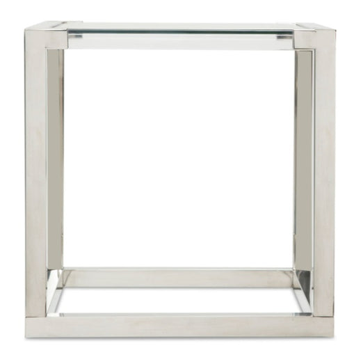 AICO Furniture State St. Square End Table in Stainless Steel