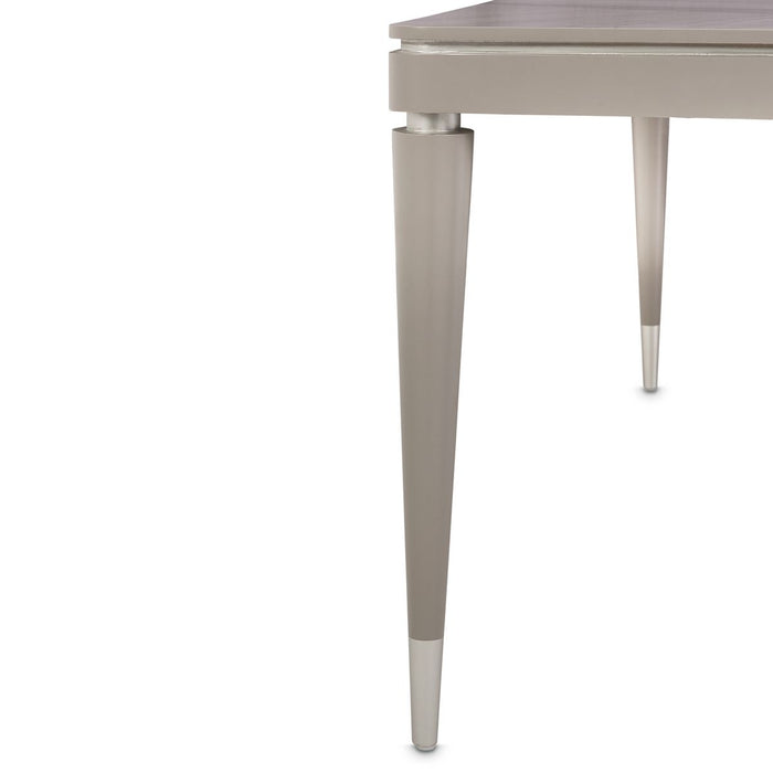 AICO Lanterna Rectangular Dining Table in Silver Mist