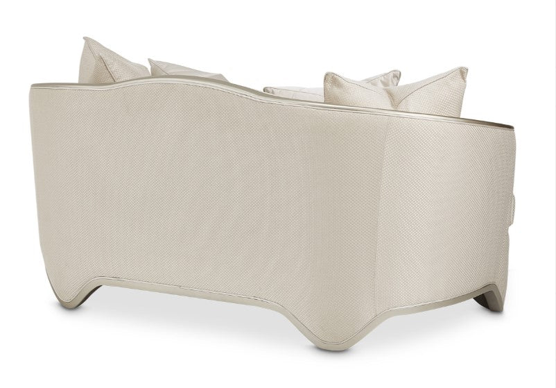 Aico London Place Loveseat in Light Champagne
