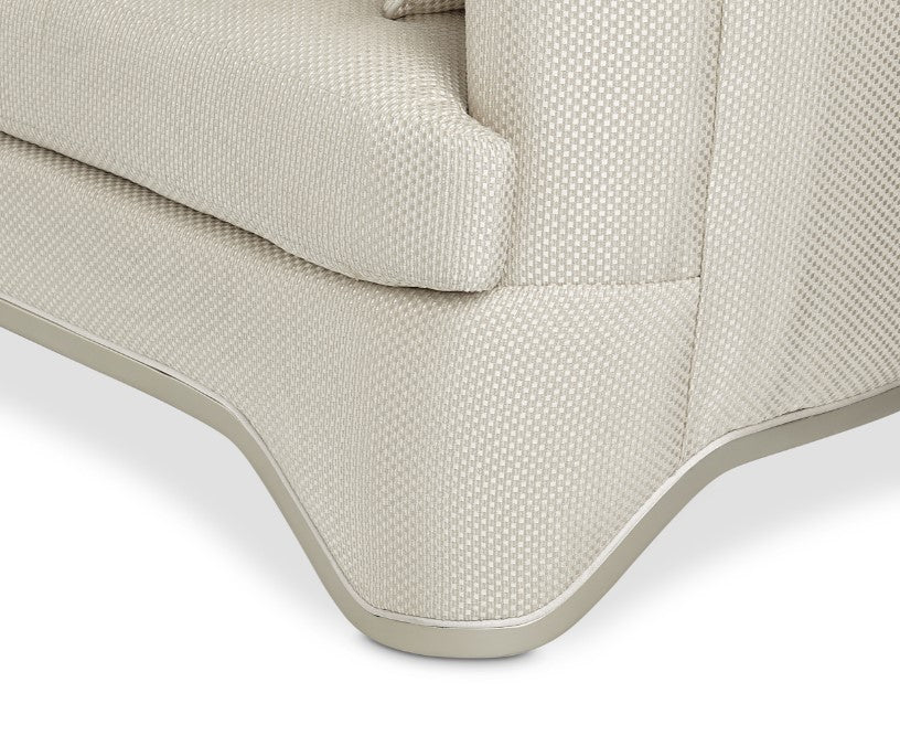 Aico London Place Loveseat in Light Champagne