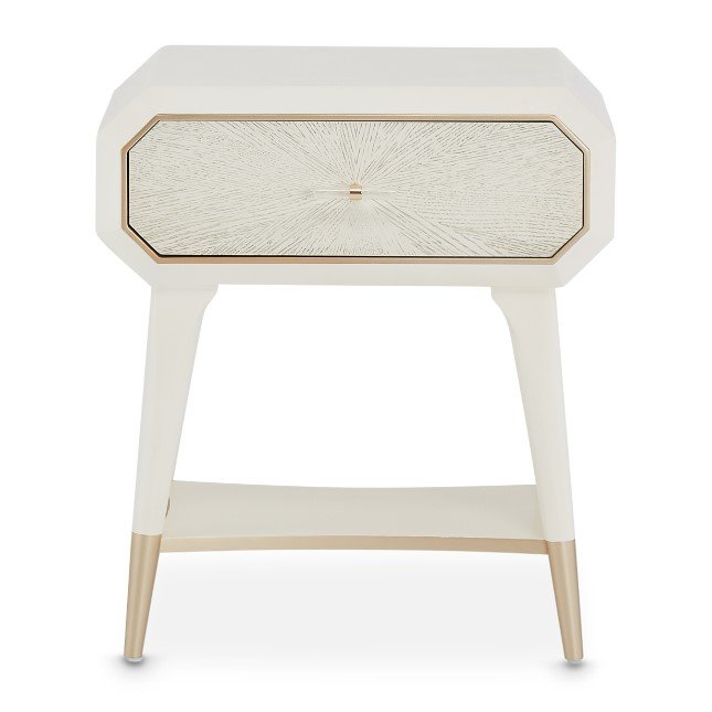 AICO La Rachelle Nightstand/End Table 1 Drawer in Medium Champagne