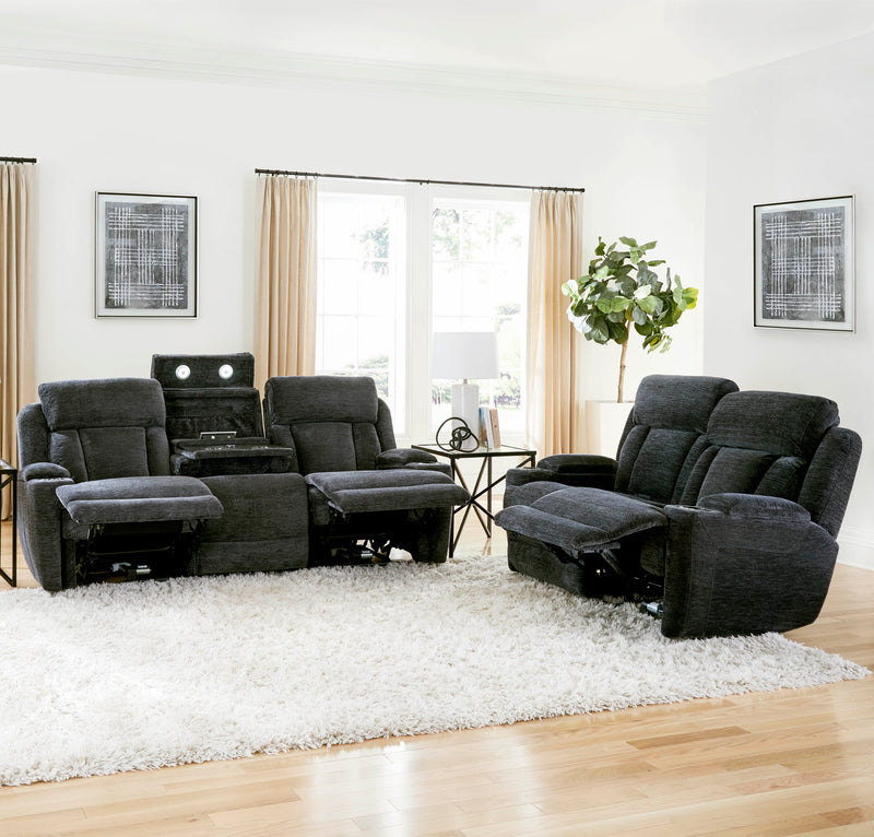 Parker Living Dalton - Lucky Charcoal Power Reclining Sofa and Loveseat