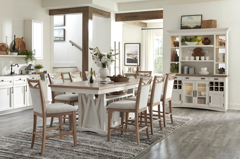 Parker House Americana Modern Dining 69 In. Buffet and Hutch with Quartz Insert