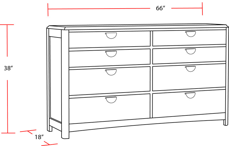 Parker House Escape - Bedroom Queen Panel Bed with Dresser and Mirror