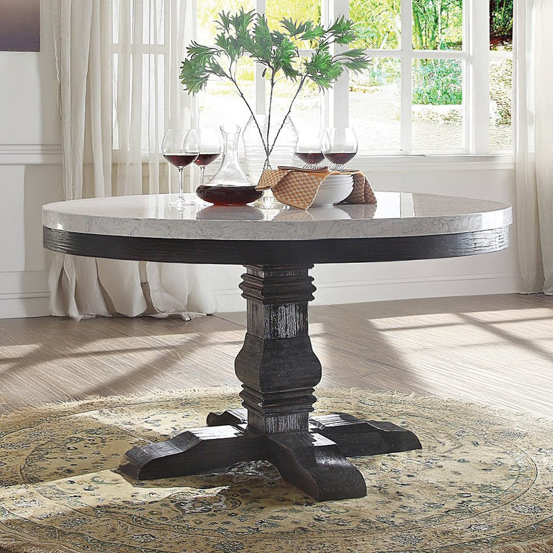 nolan-white-natural-marble-top-salvage-dark-oak-round-dining-table-1