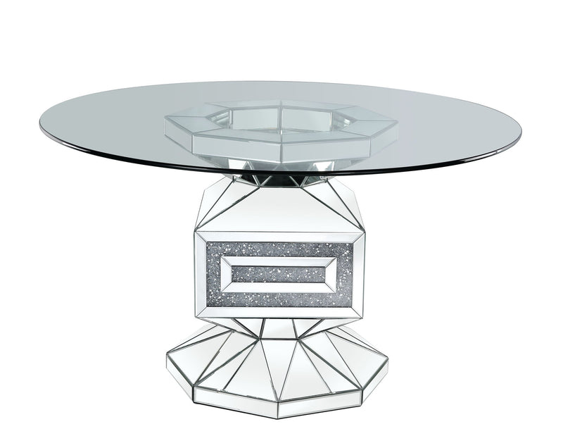 noralie-clear-glass-mirrored-faux-diamonds-dining-table-2