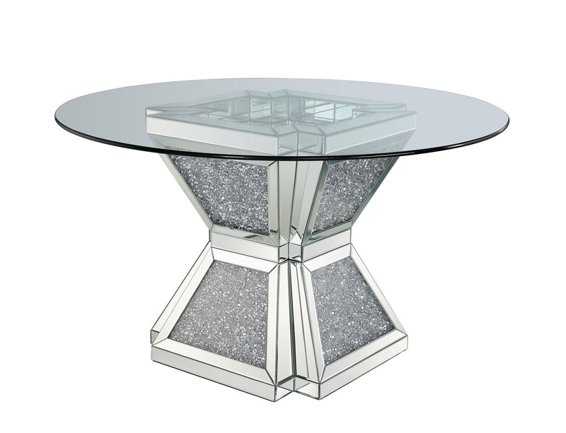 noralie-clear-glass-mirrored-faux-diamonds-dining-table-1