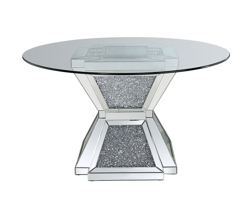 noralie-clear-glass-mirrored-faux-diamonds-dining-table-2