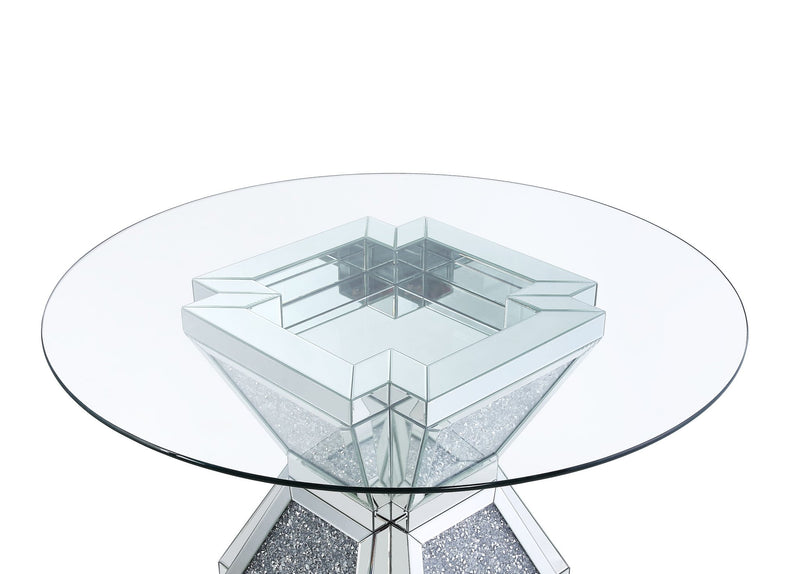 noralie-clear-glass-mirrored-faux-diamonds-dining-table-3