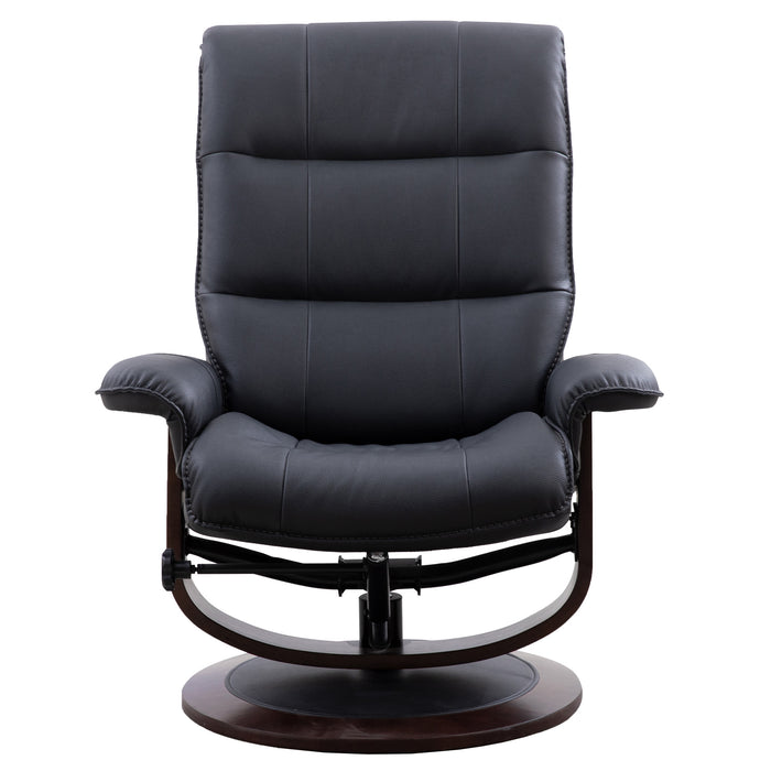 Parker Living Knight - Black Manual Reclining Swivel Chair and Ottoman