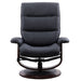 Parker Living Knight - Black Manual Reclining Swivel Chair and Ottoman