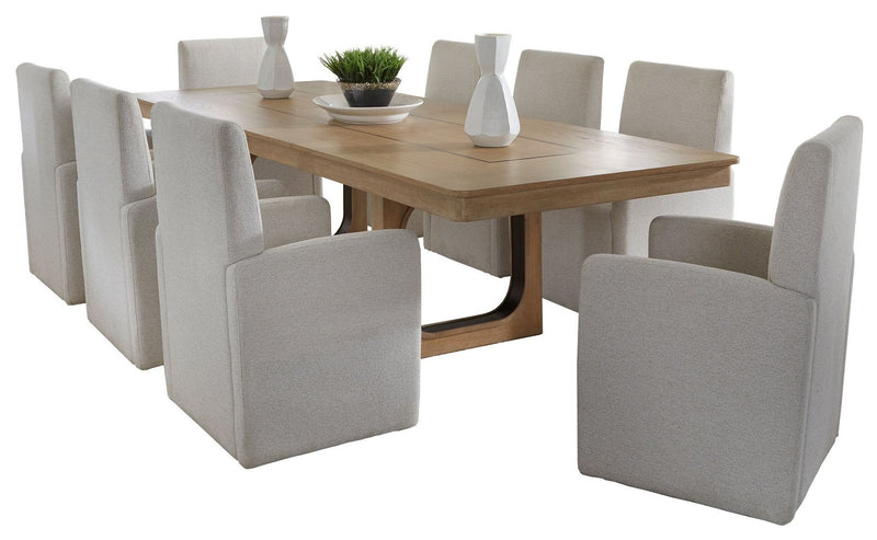 Parker House Escape - Dining 84" Rectangular Table with 8 caster chairs