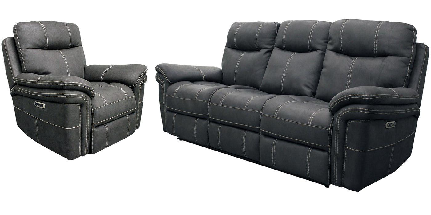 Parker Living Mason - Charcoal Power Reclining Sofa and Recliner