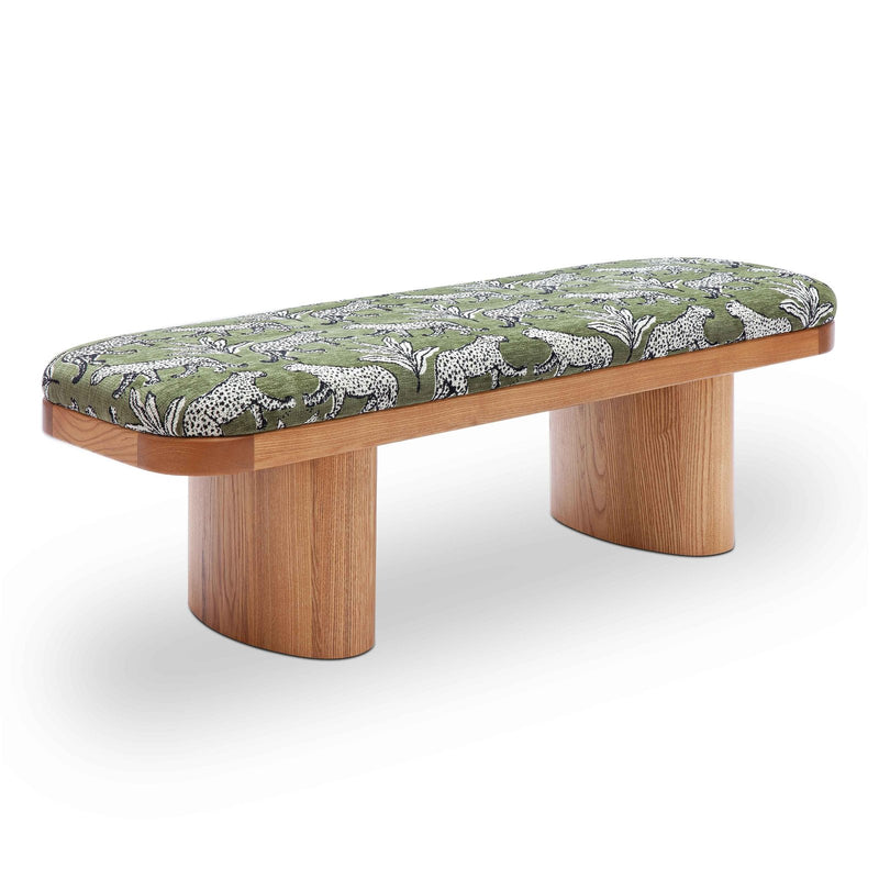 ollie-olive-green-leopard-jacquard-bench-1