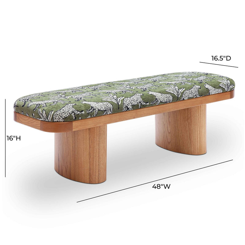 ollie-olive-green-leopard-jacquard-bench-7