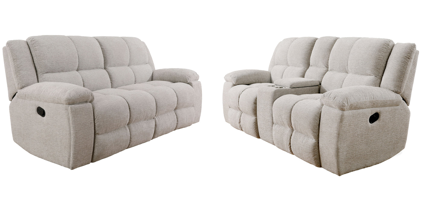 Parker Living Buster - Opal Taupe Manual Reclining Sofa and Loveseat