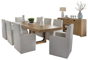 Parker House Escape - Dining 84" Rectangular Table with console & 8 caster chairs