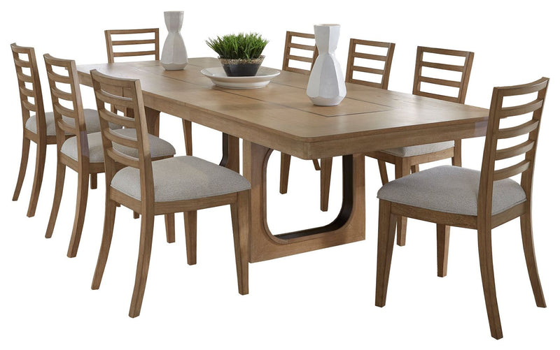 Parker House Escape - Dining 84" Rectangular Table with 8 ladderback chairs