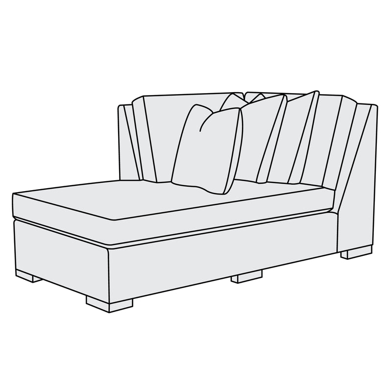Germain Fabric Left Arm Bumper Chaise