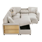pompano-beige-4-sectional-with-left-chaise-pull-out-bed-hidden-storages-and-shelves-charging-ports-2