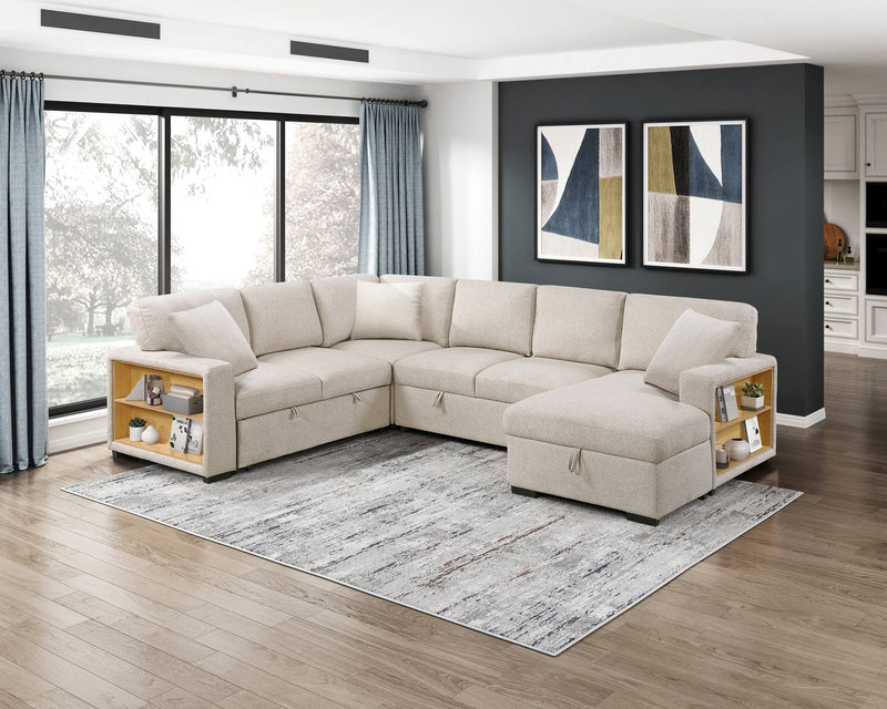 pompano-beige-4-sectional-with-right-chaise-pull-out-bed-hidden-storages-and-shelves-charging-ports-13