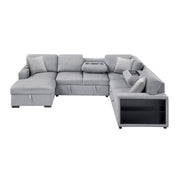 pompano-gray-4-sectional-with-left-chaise-pull-out-bed-hidden-storages-and-shelves-charging-ports-4