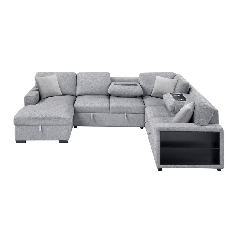 pompano-gray-4-sectional-with-left-chaise-pull-out-bed-hidden-storages-and-shelves-charging-ports-4