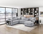 pompano-gray-4-sectional-with-right-chaise-pull-out-bed-hidden-storages-and-shelves-charging-ports-3