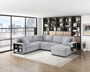 pompano-gray-4-sectional-with-right-chaise-pull-out-bed-hidden-storages-and-shelves-charging-ports-4