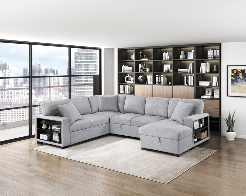 pompano-gray-4-sectional-with-right-chaise-pull-out-bed-hidden-storages-and-shelves-charging-ports-4