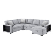 pompano-gray-4-sectional-with-right-chaise-pull-out-bed-hidden-storages-and-shelves-charging-ports-9