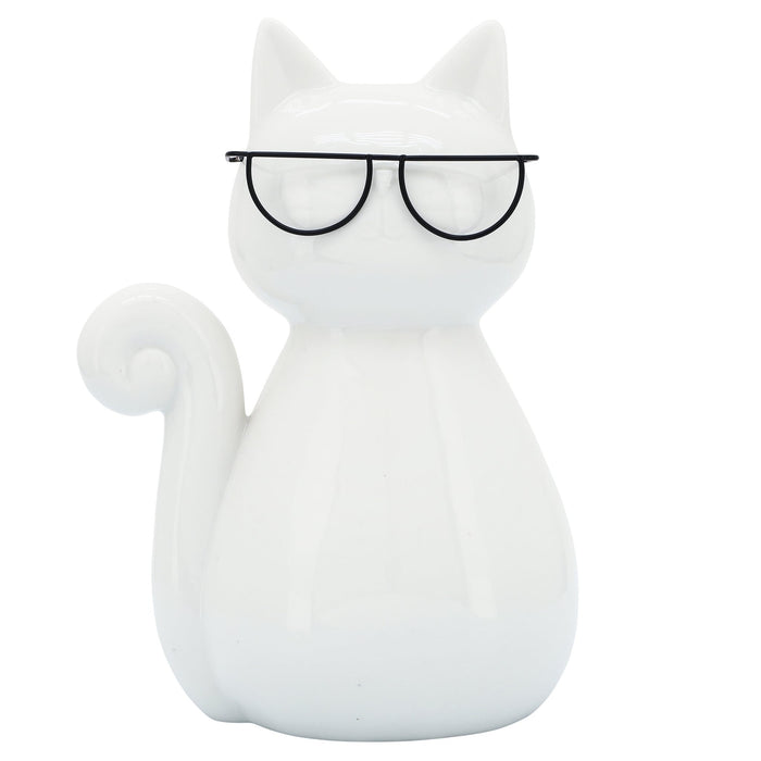 porcelain-7-h-cat-w-glasses-white-2