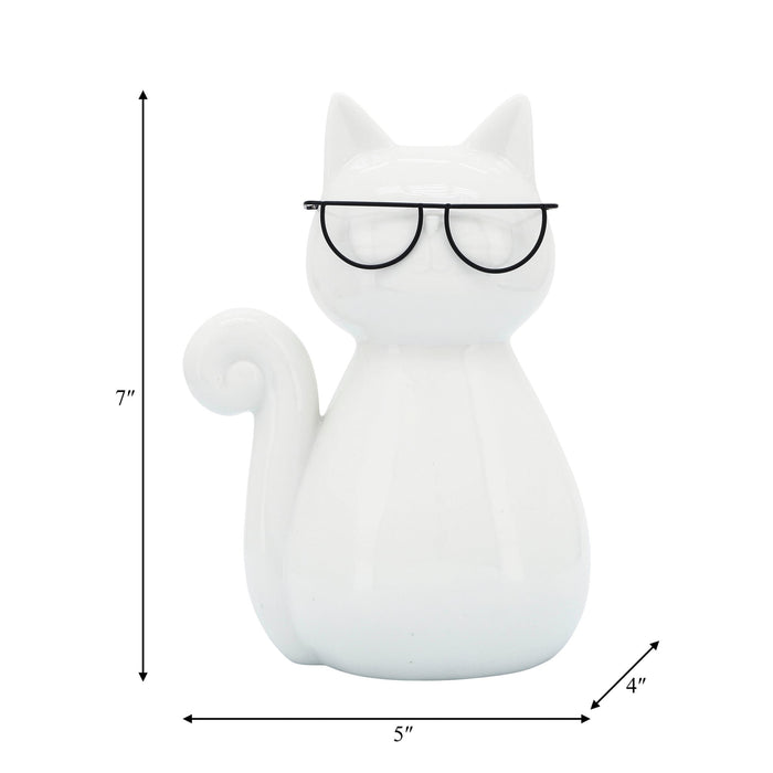 porcelain-7-h-cat-w-glasses-white-7