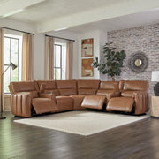 Parker Living Modesto - Sable 7 Piece Modular Power Reclining Sectional with Power Adjustable Headrests