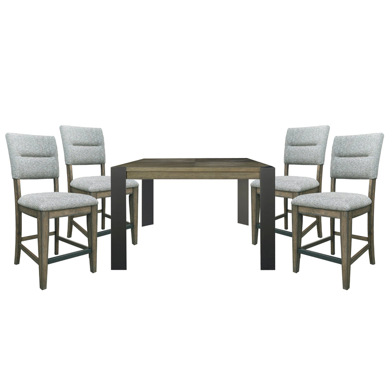 Parker House Cedar Fork - Dining 54 in. Square Counter Table with 4 counter stools