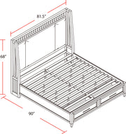 Parker House Americana Modern Bedroom King Shelter Bed 2 Nightstands Dresser with Mirror and Chest