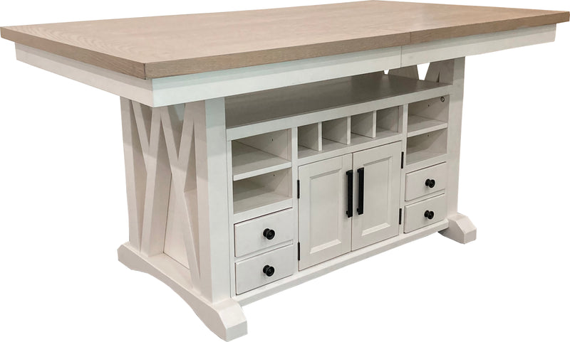 Parker House Americana Modern Dining 72 In. Island Counter-Height Extendable Dining Table