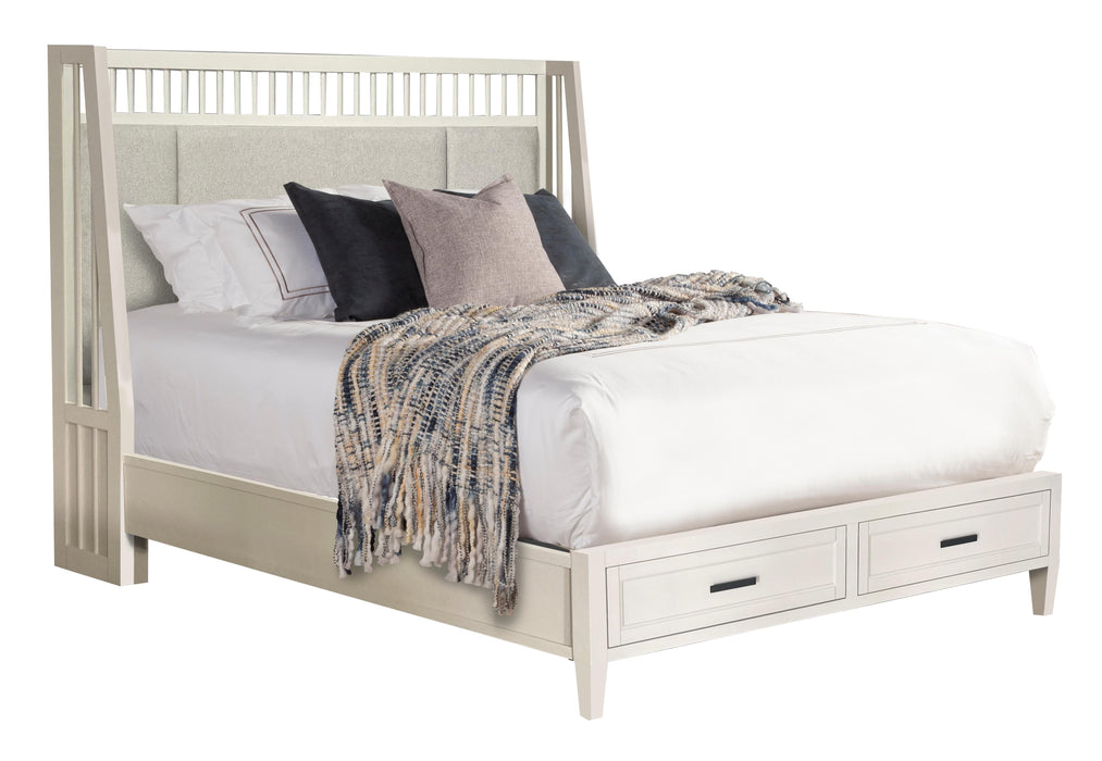 Parker House Americana Modern Bedroom King Shelter Bed with 2 Nightstands and Dresser with Mirror